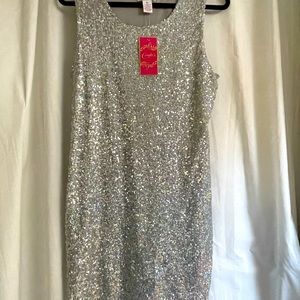 Candies Stardust Silver Sequin Dress